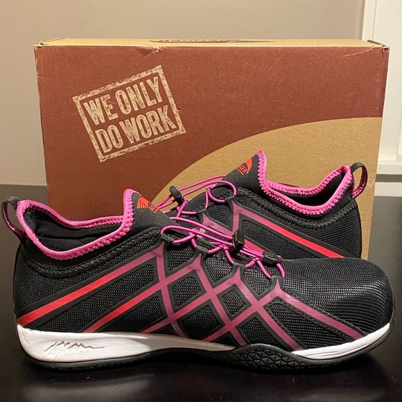 Avenger A1036 carbon fiber toe work shoe oil / slip resistant Pink/black 11 Wide - Picture 6 of 9